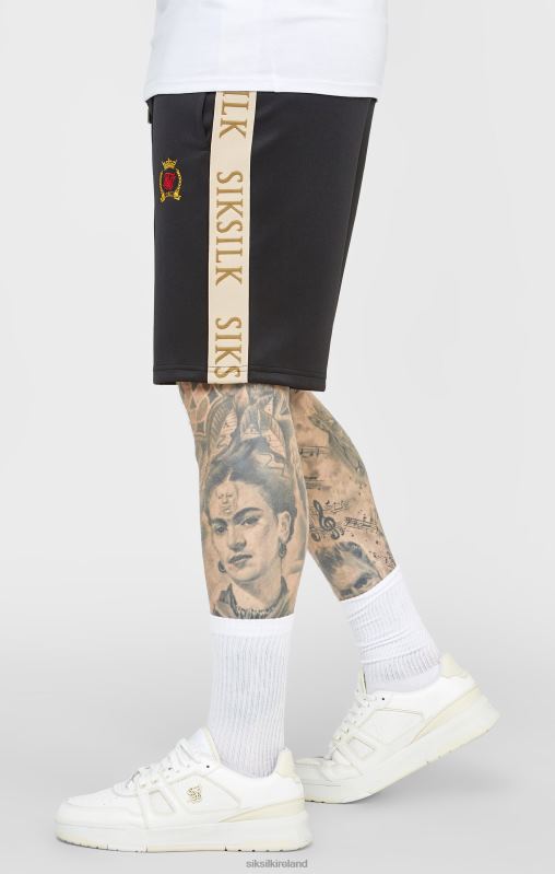 SikSilk Men Black Crest Short XTFJ577 Apparel
