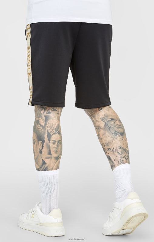 SikSilk Men Black Crest Short XTFJ577 Apparel