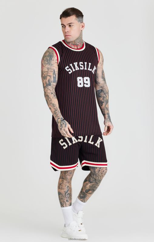 SikSilk Men Black Retro Classic Basketball Short XTFJ609 Apparel