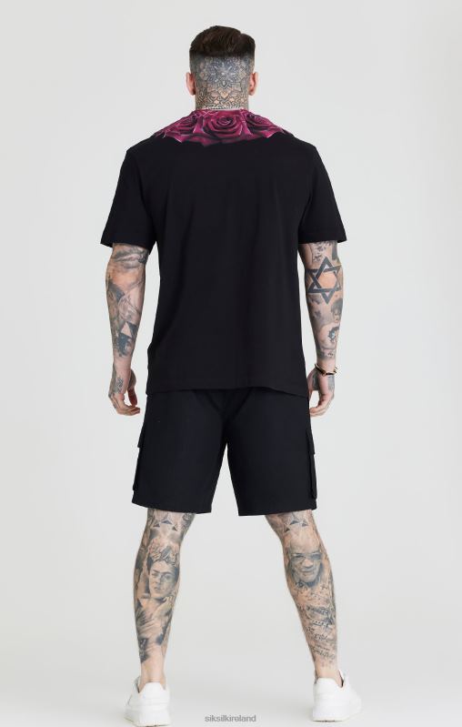 SikSilk Men Black Ripstop Cargo Short XTFJ586 Apparel