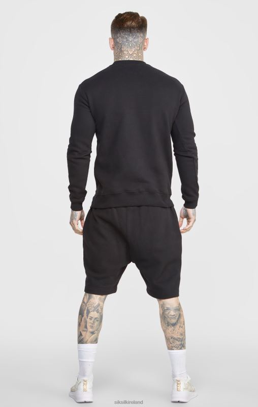 SikSilk Men Black Script Embroidery Short XTFJ581 Apparel