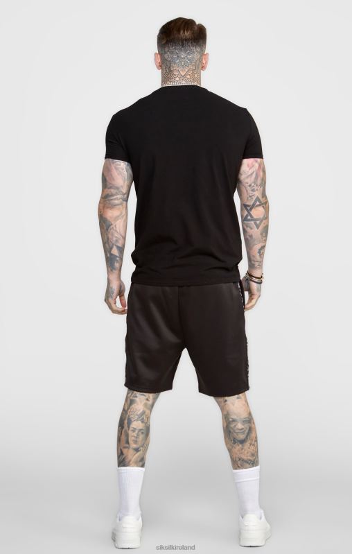 SikSilk Men Black Taped Short XTFJ611 Apparel
