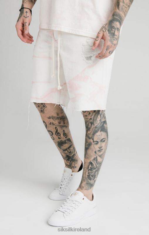 SikSilk Men Pink Loose Fit Denim Short XTFJ595 Apparel