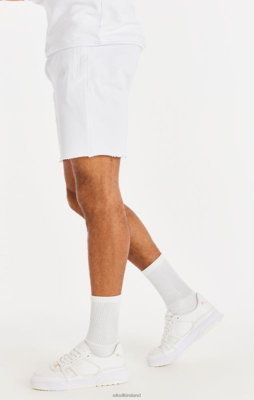 SikSilk Men Relaxed Flight Raw Hem Shorts - White XTFJ589 Apparel