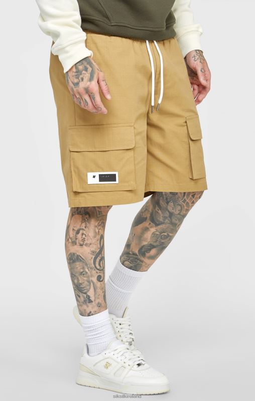 SikSilk Men Tan Ripstop Cargo Short XTFJ585 Apparel