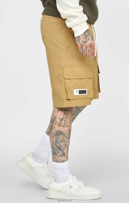 SikSilk Men Tan Ripstop Cargo Short XTFJ585 Apparel