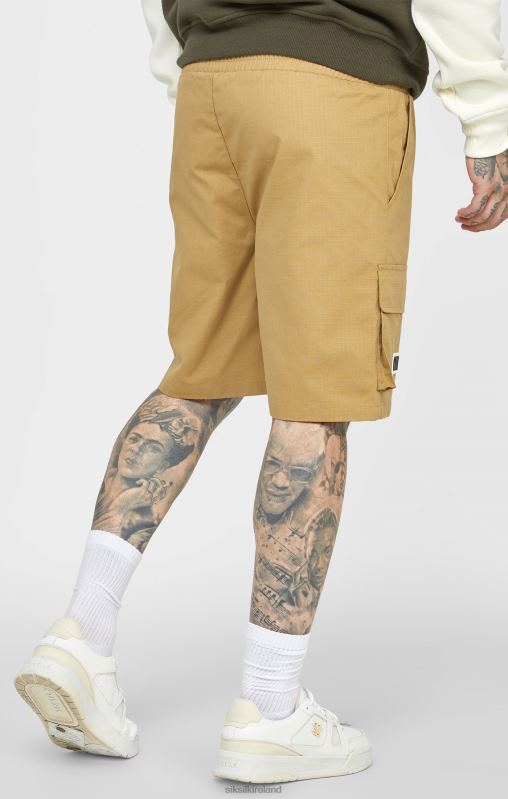 SikSilk Men Tan Ripstop Cargo Short XTFJ585 Apparel