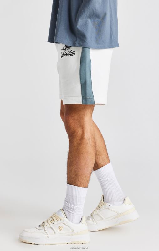 SikSilk Men White Rose Embroidery Short XTFJ584 Apparel