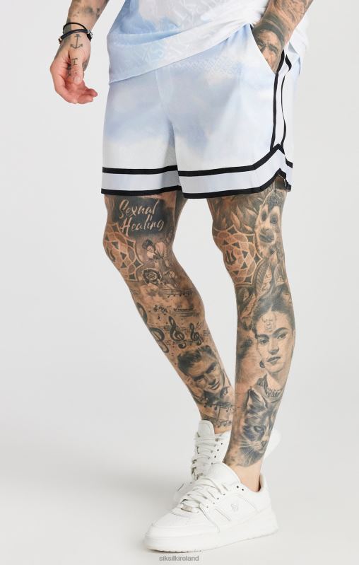 SikSilk Men White Taped Smart Short XTFJ596 Apparel