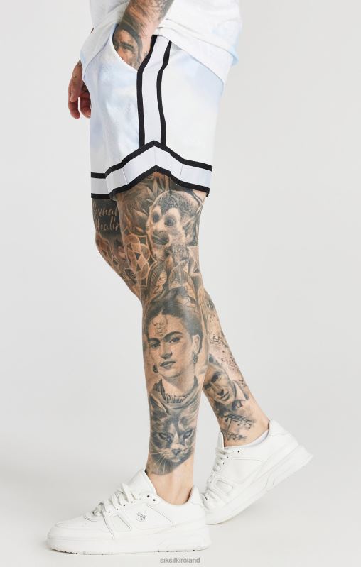SikSilk Men White Taped Smart Short XTFJ596 Apparel