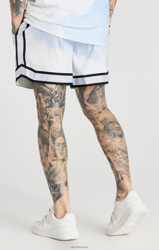 SikSilk Men White Taped Smart Short XTFJ596 Apparel