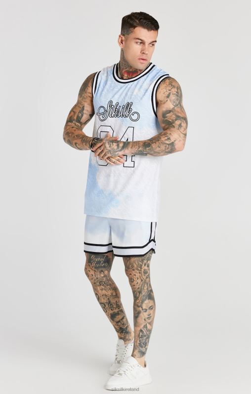 SikSilk Men White Taped Smart Short XTFJ596 Apparel