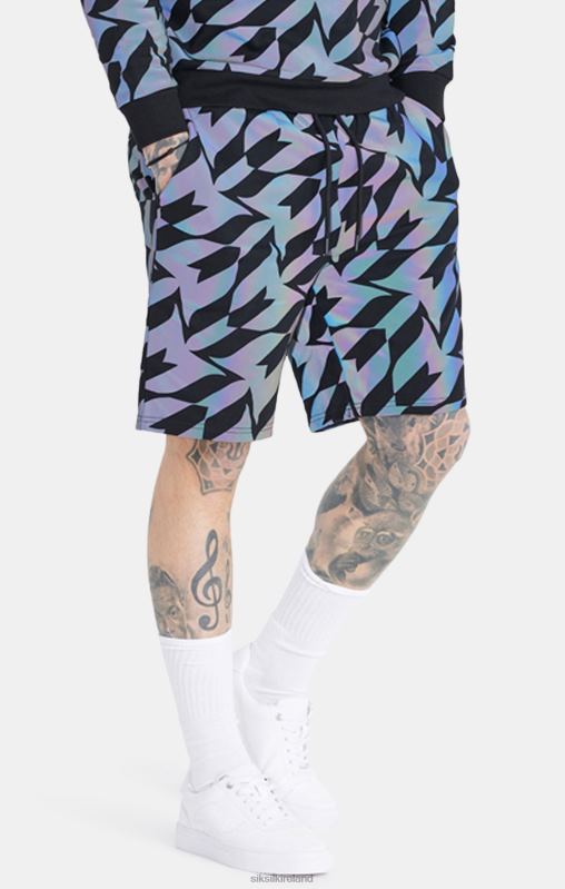 SikSilk x Men Messi Black Iridescent Short XTFJ580 Apparel