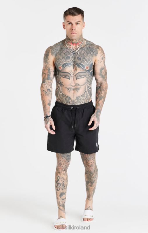SikSilk Men Black Essential Swim Short XTFJ617 Apparel