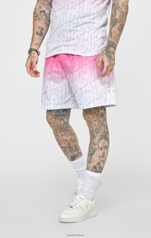 SikSilk Men Pink Logo Fade Swim Short XTFJ614 Apparel