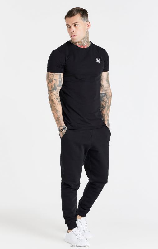 SikSilk Men Black Essential Cuffed Jogger XTFJ507 Apparel
