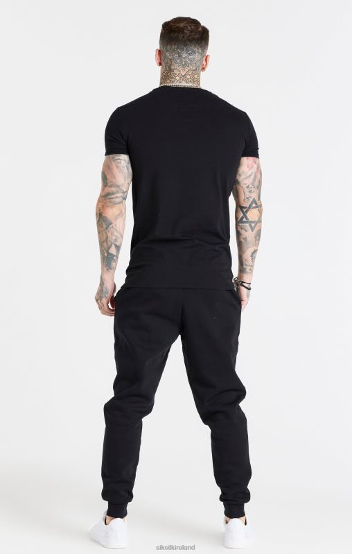 SikSilk Men Black Essential Cuffed Jogger XTFJ507 Apparel