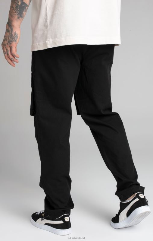 SikSilk Men Black Ripstop Cargo Pants XTFJ512 Apparel