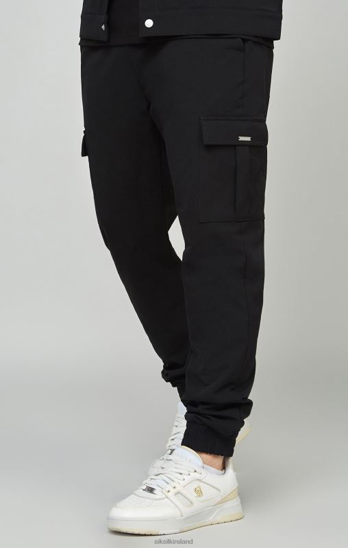 SikSilk Men Black Utility Cargo Jogger XTFJ509 Apparel