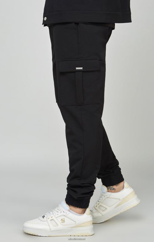 SikSilk Men Black Utility Cargo Jogger XTFJ509 Apparel