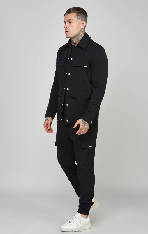 SikSilk Men Black Utility Cargo Jogger XTFJ509 Apparel