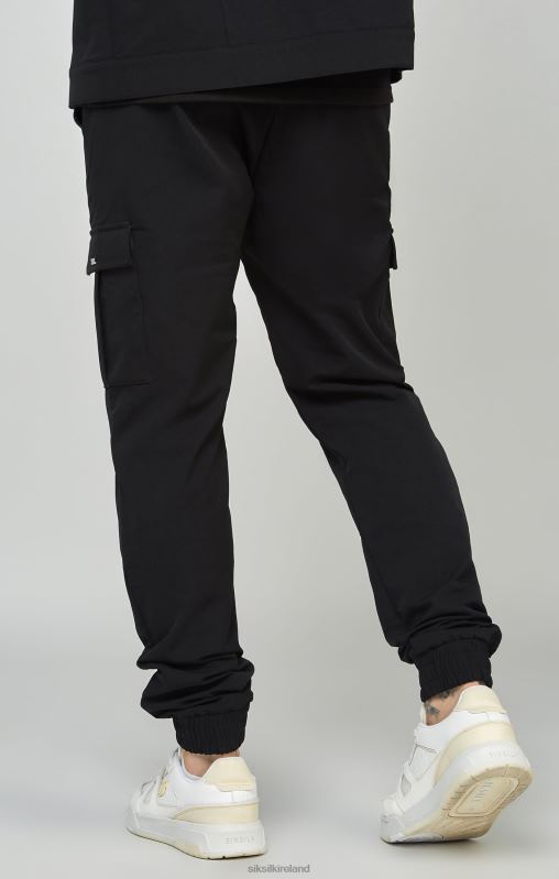 SikSilk Men Black Utility Cargo Jogger XTFJ509 Apparel