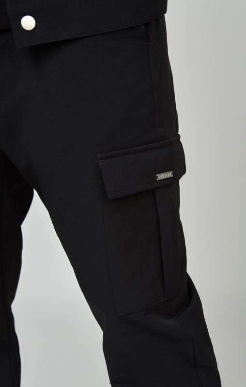 SikSilk Men Black Utility Cargo Jogger XTFJ509 Apparel