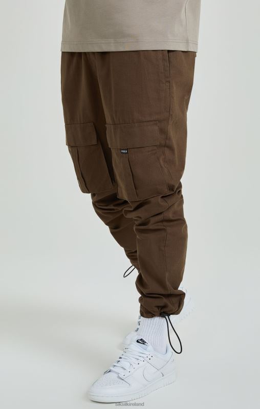 SikSilk Men Brown Ripstop Cargo Pants XTFJ514 Apparel