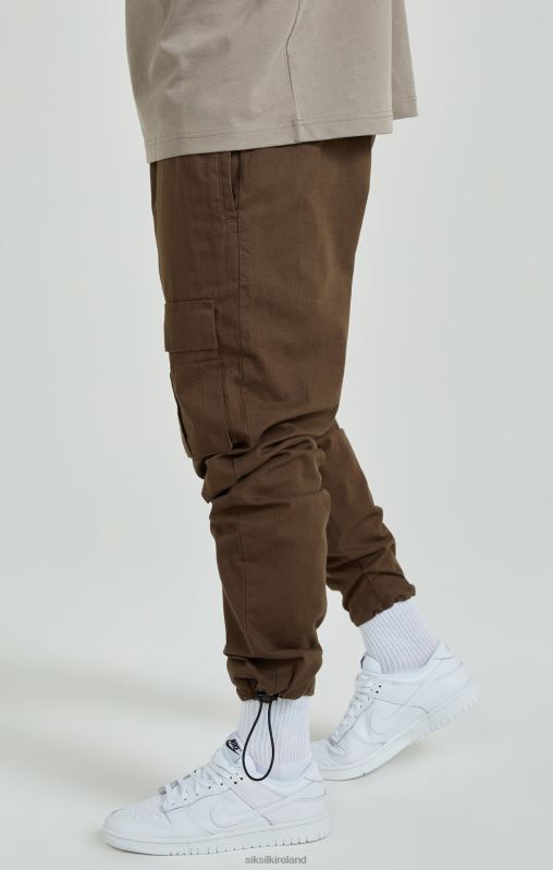 SikSilk Men Brown Ripstop Cargo Pants XTFJ514 Apparel