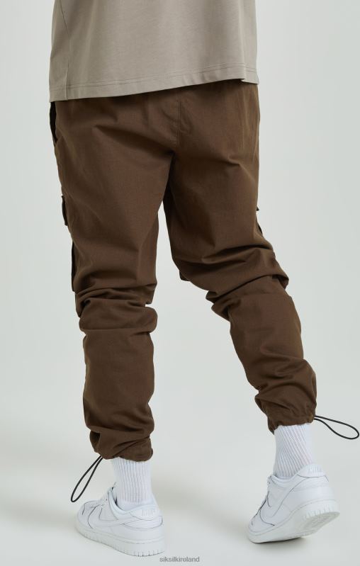 SikSilk Men Brown Ripstop Cargo Pants XTFJ514 Apparel
