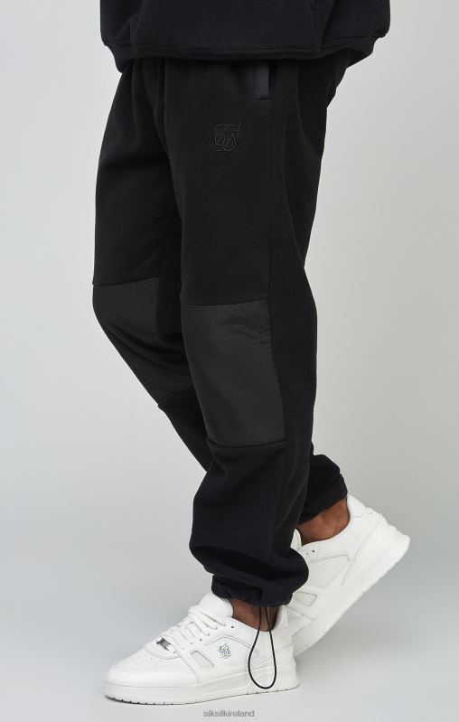SikSilk Men Ecru Polar Fleece Panelled Cuffed Jogger XTFJ523 Apparel