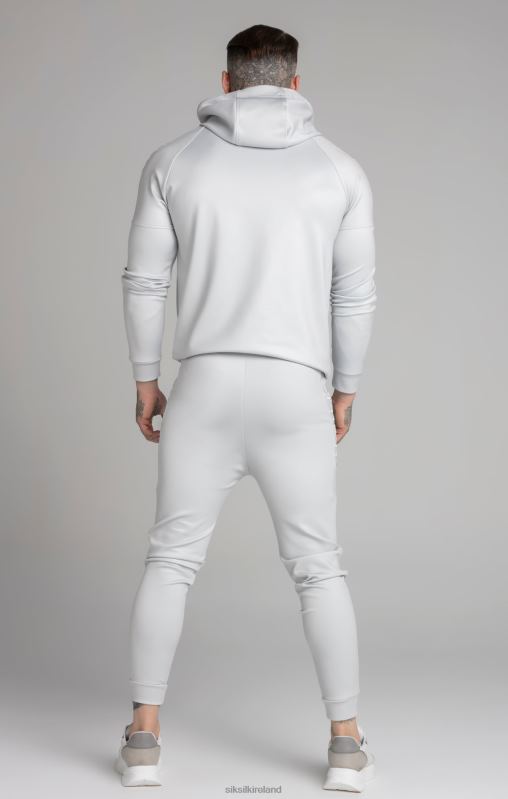 SikSilk Men Grey Embroidered Panel Cuffed Pant XTFJ506 Apparel