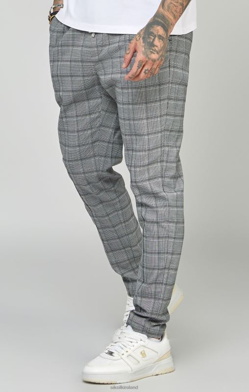 SikSilk Men Grey Tapered Fit Smart Woven Joggers XTFJ524 Apparel