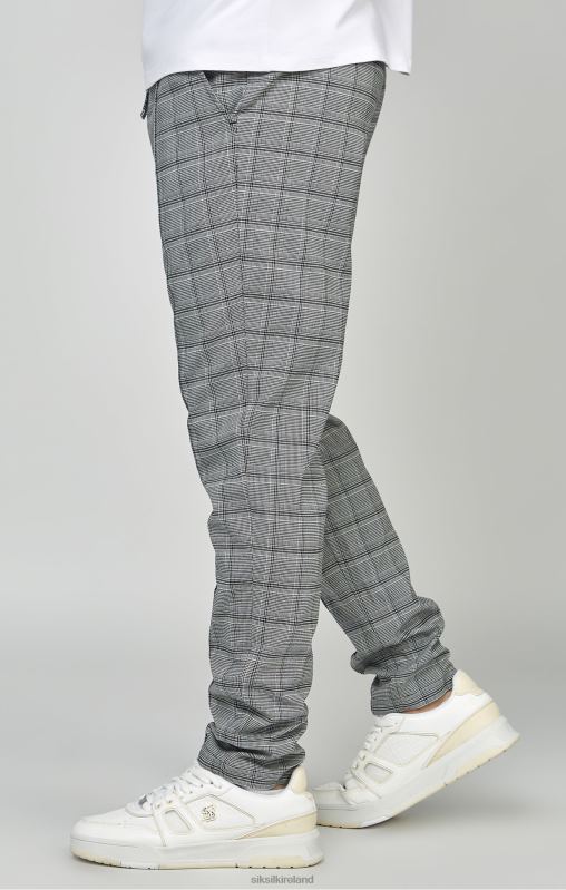 SikSilk Men Grey Tapered Fit Smart Woven Joggers XTFJ524 Apparel