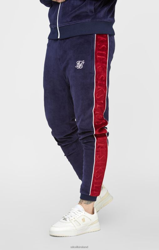 SikSilk Men Navy Velour Track Pant XTFJ521 Apparel