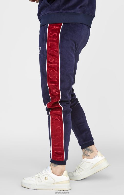 SikSilk Men Navy Velour Track Pant XTFJ521 Apparel