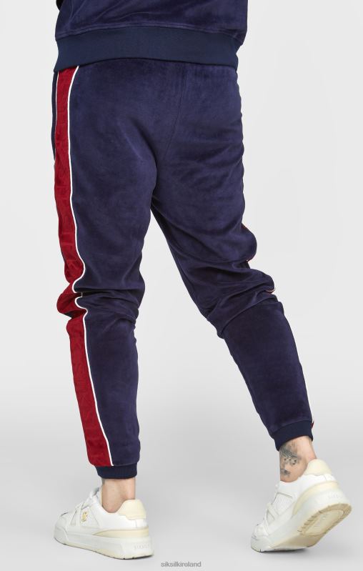 SikSilk Men Navy Velour Track Pant XTFJ521 Apparel