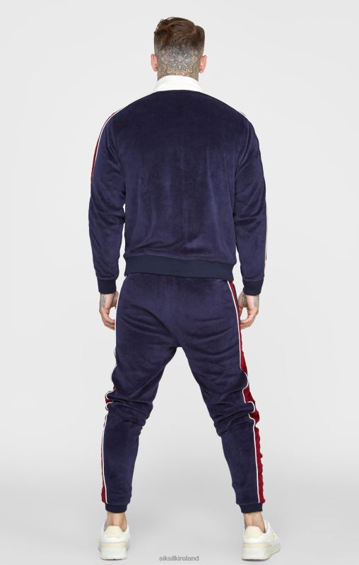 SikSilk Men Navy Velour Track Pant XTFJ521 Apparel