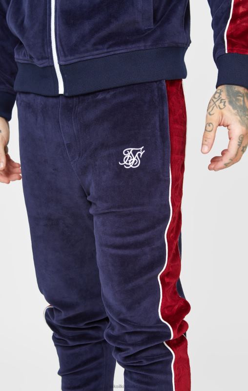 SikSilk Men Navy Velour Track Pant XTFJ521 Apparel