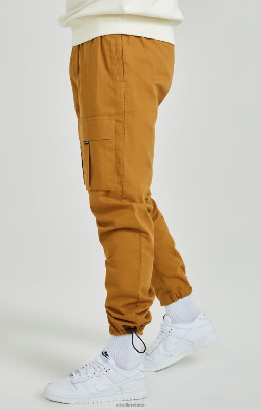 SikSilk Men Tan Ripstop Cargo Pants XTFJ513 Apparel