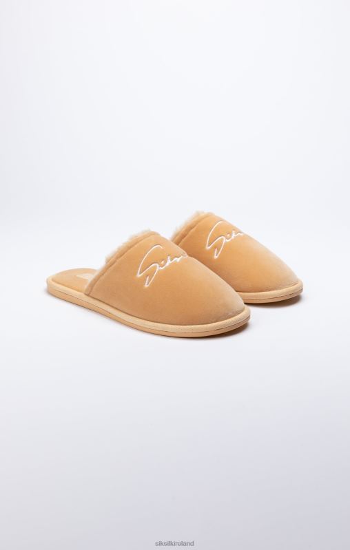 SikSilk Men Beige Slipper With Embroidered Logo XTFJ7 Footwear