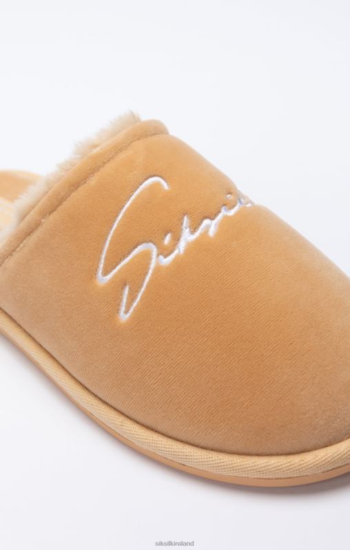 SikSilk Men Beige Slipper With Embroidered Logo XTFJ7 Footwear