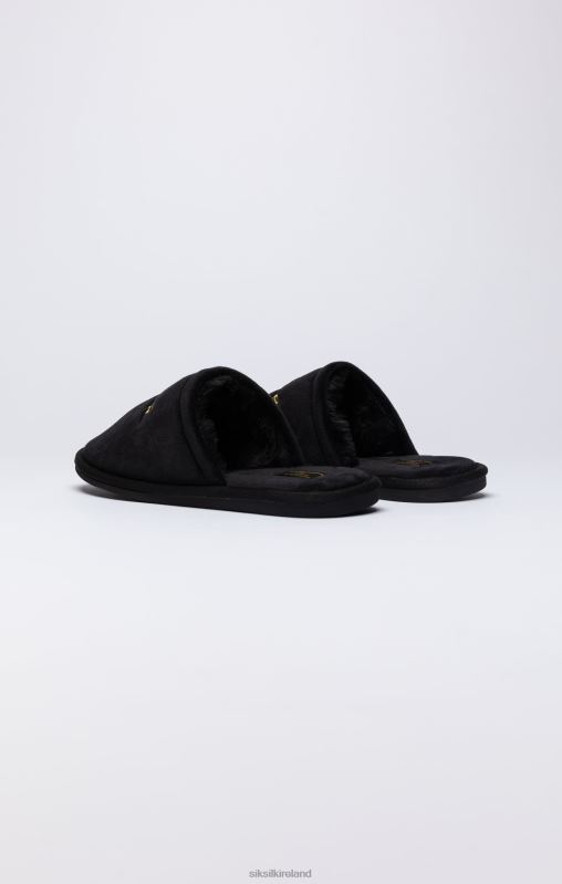SikSilk Men Black Slipper With Embroidered Logo XTFJ9 Footwear