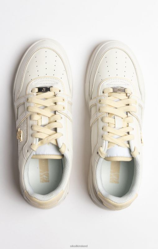 SikSilk Men Ecru Low Top Court Trainer XTFJ13 Footwear