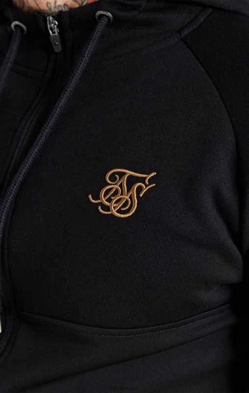 SikSilk Men Black Dynamic Zip Through Hoodie XTFJ416 Apparel
