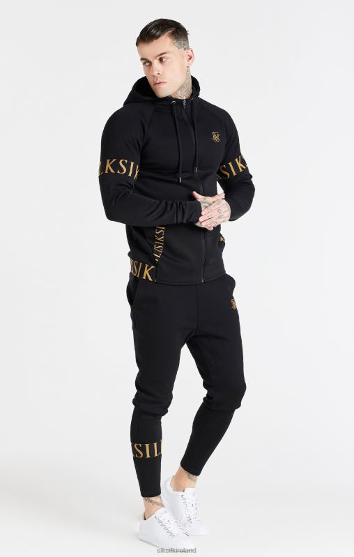 SikSilk Men Black Dynamic Zip Through Hoodie XTFJ416 Apparel