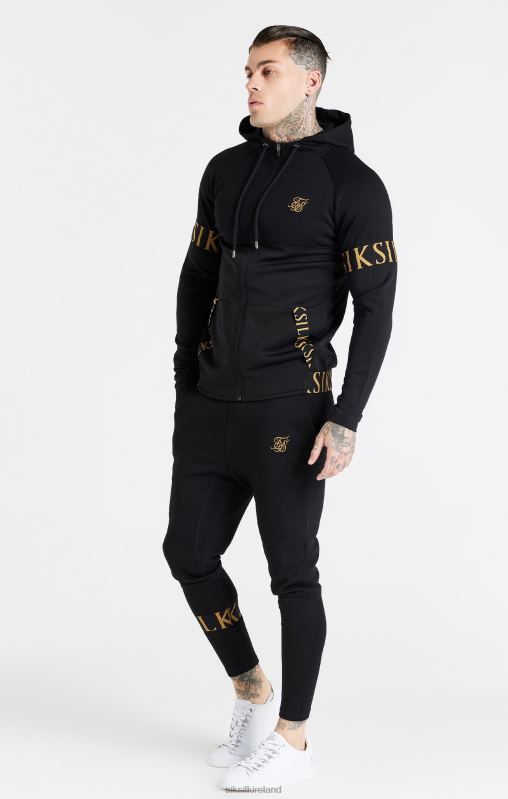 SikSilk Men Black Dynamic Zip Through Hoodie XTFJ416 Apparel