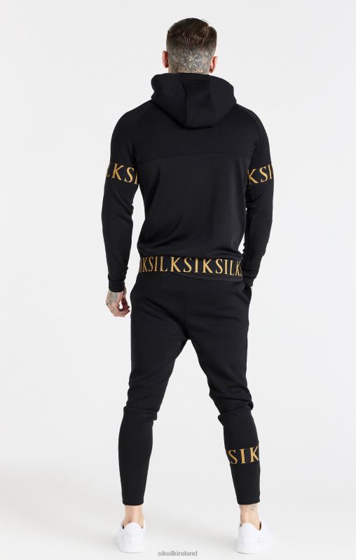SikSilk Men Black Dynamic Zip Through Hoodie XTFJ416 Apparel