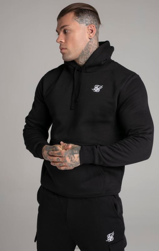 SikSilk Men Black Essential Overhead Hoodie XTFJ422 Apparel