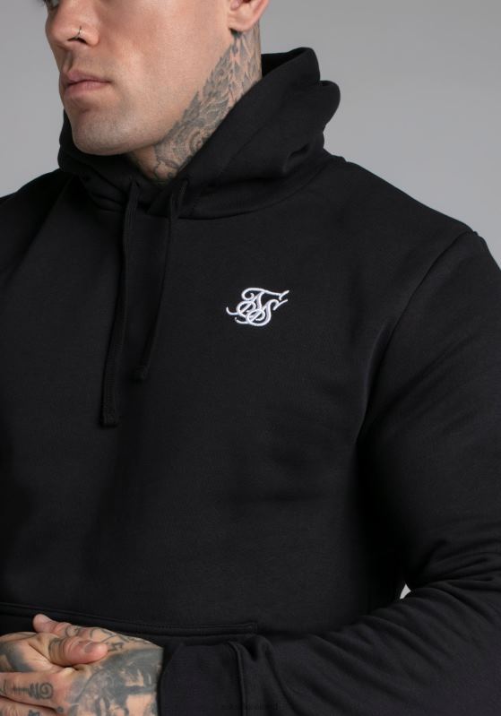 SikSilk Men Black Essential Overhead Hoodie XTFJ422 Apparel